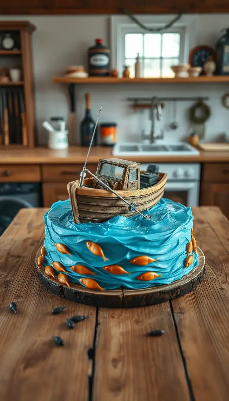 fishing boat cake