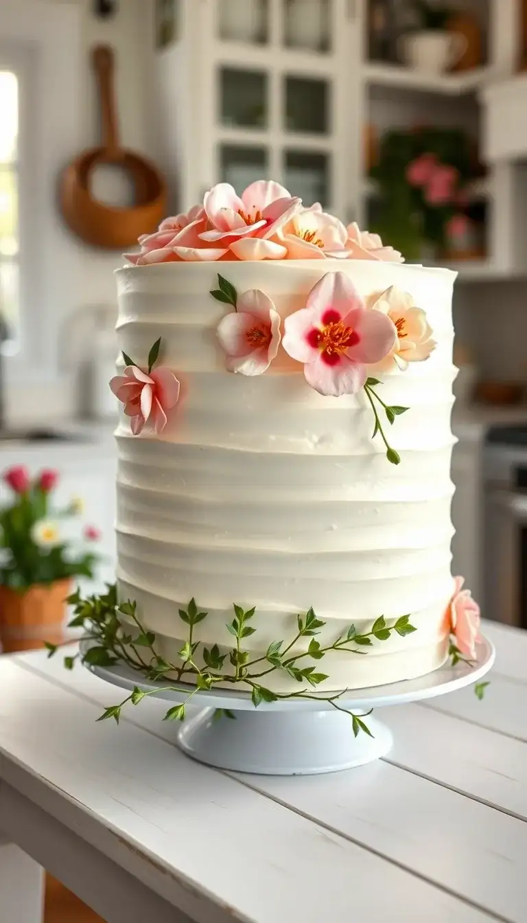 floral elegance buttercream cake