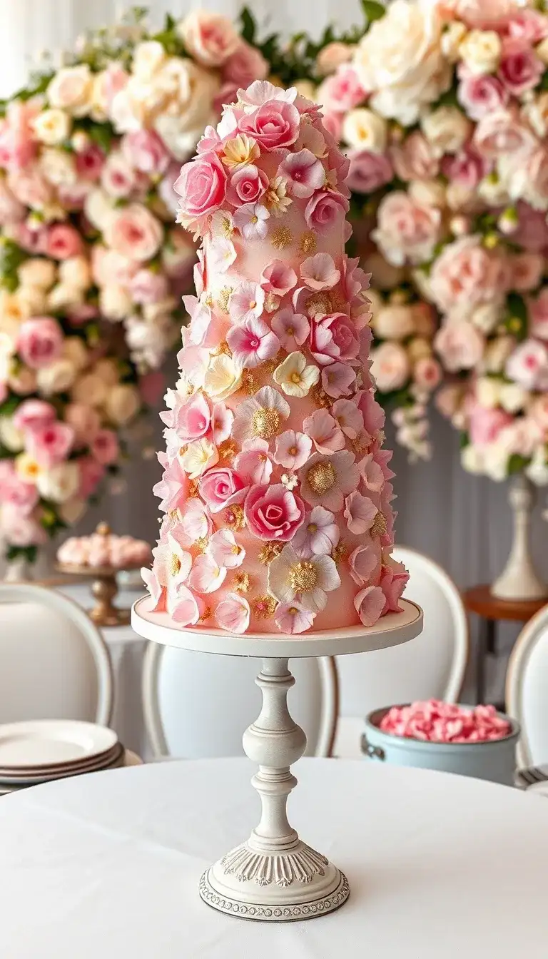 floral fantasy tower cake