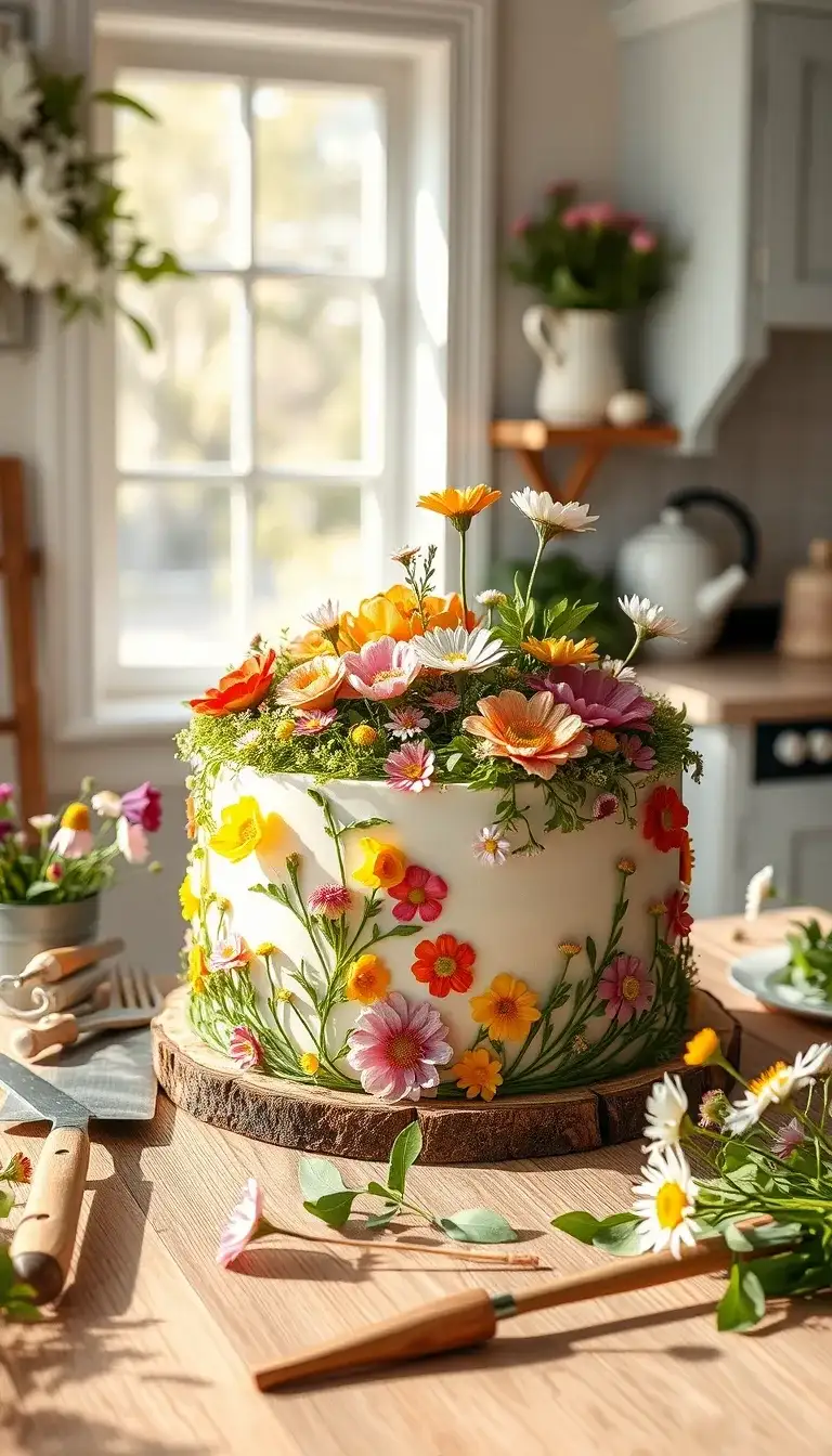 floral garden cake