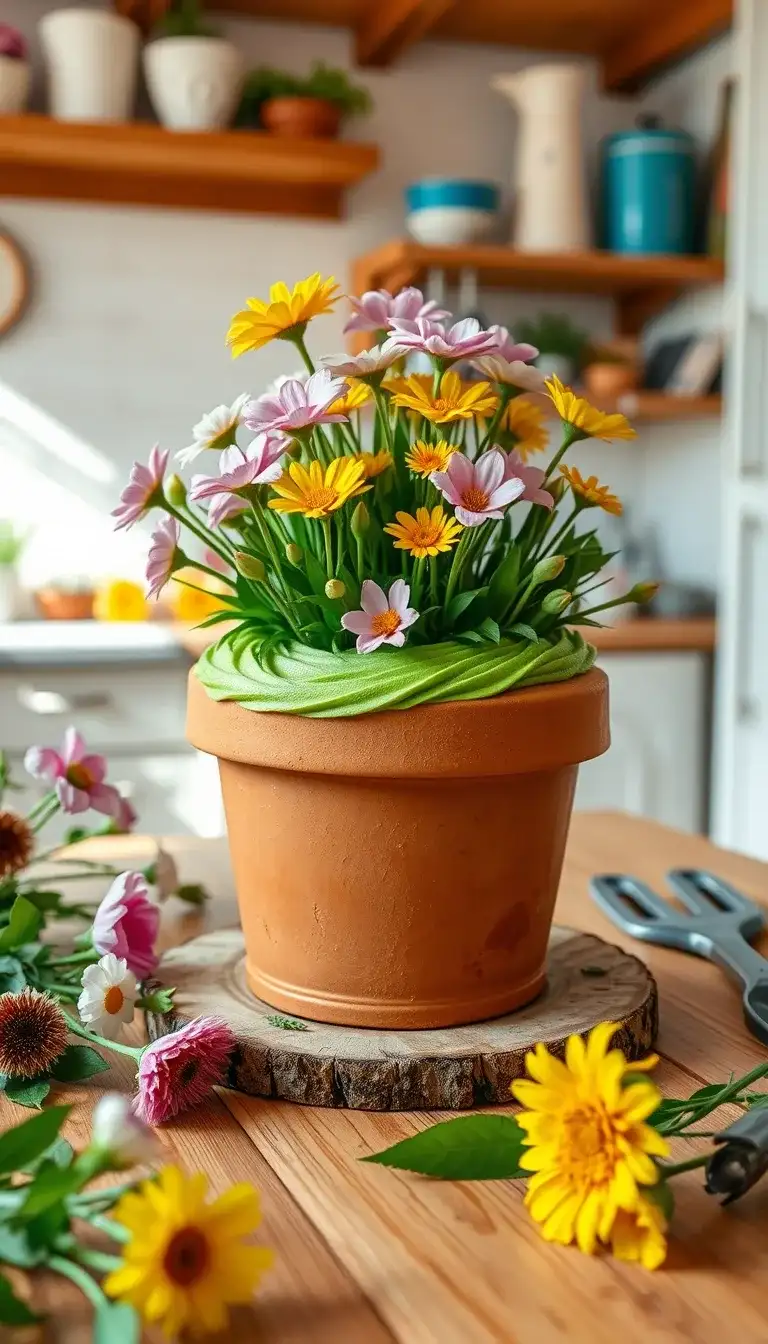 flower pot cake
