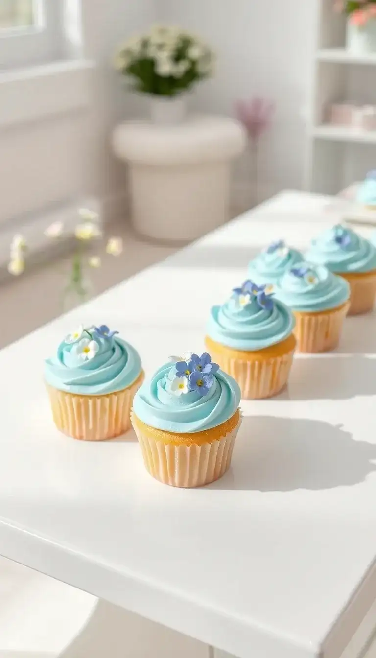 forget-me-not cupcakes