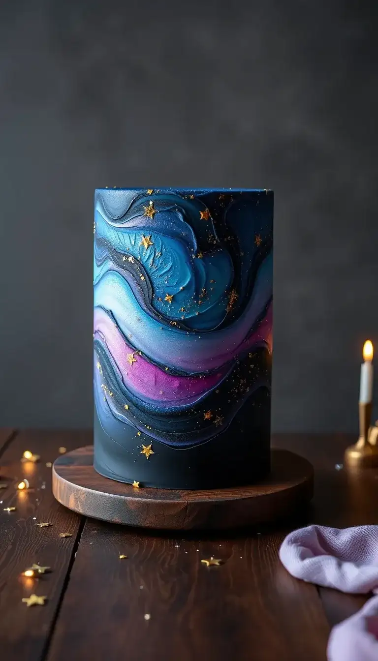 galaxy ombre cake