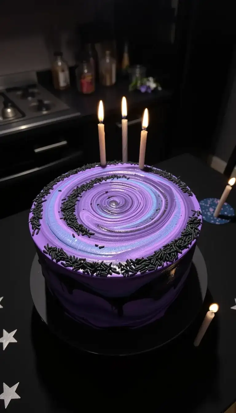 galaxy swirl cake