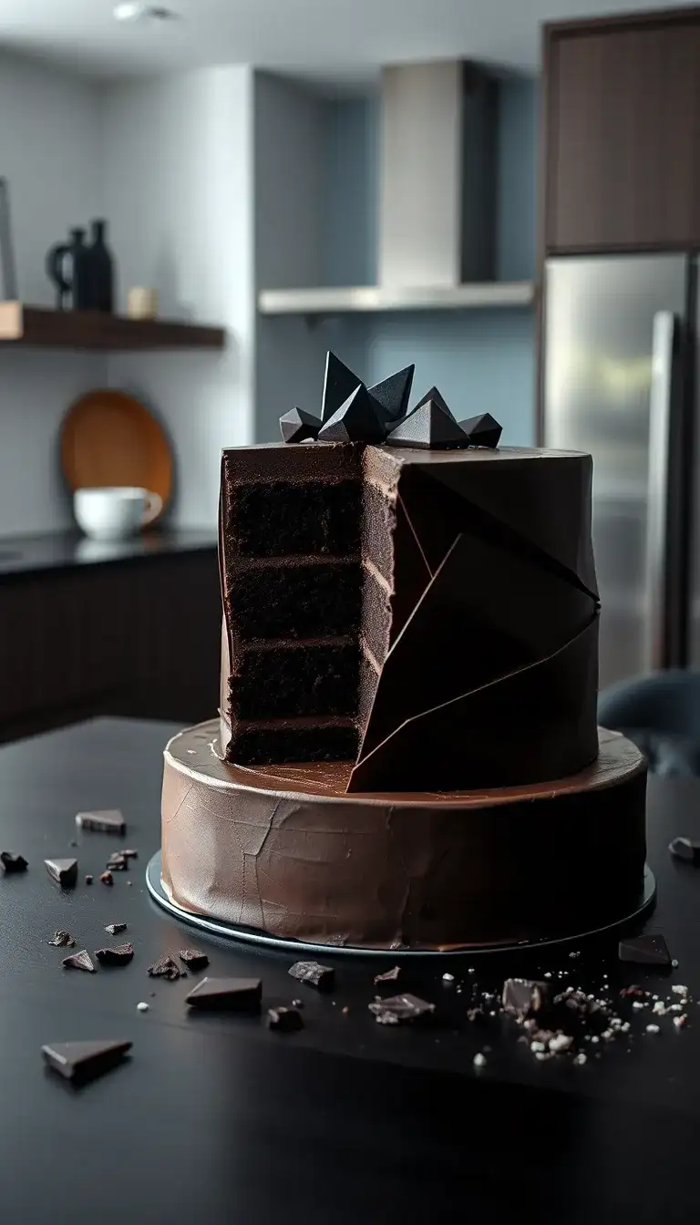 geometric chocolate cake