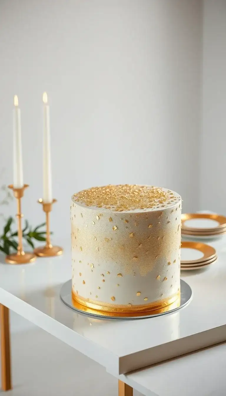 gold foil confetti cake