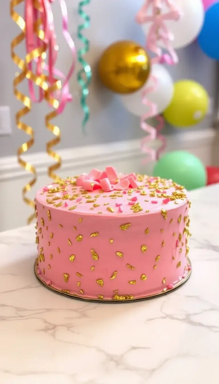 gold glitter confetti cake