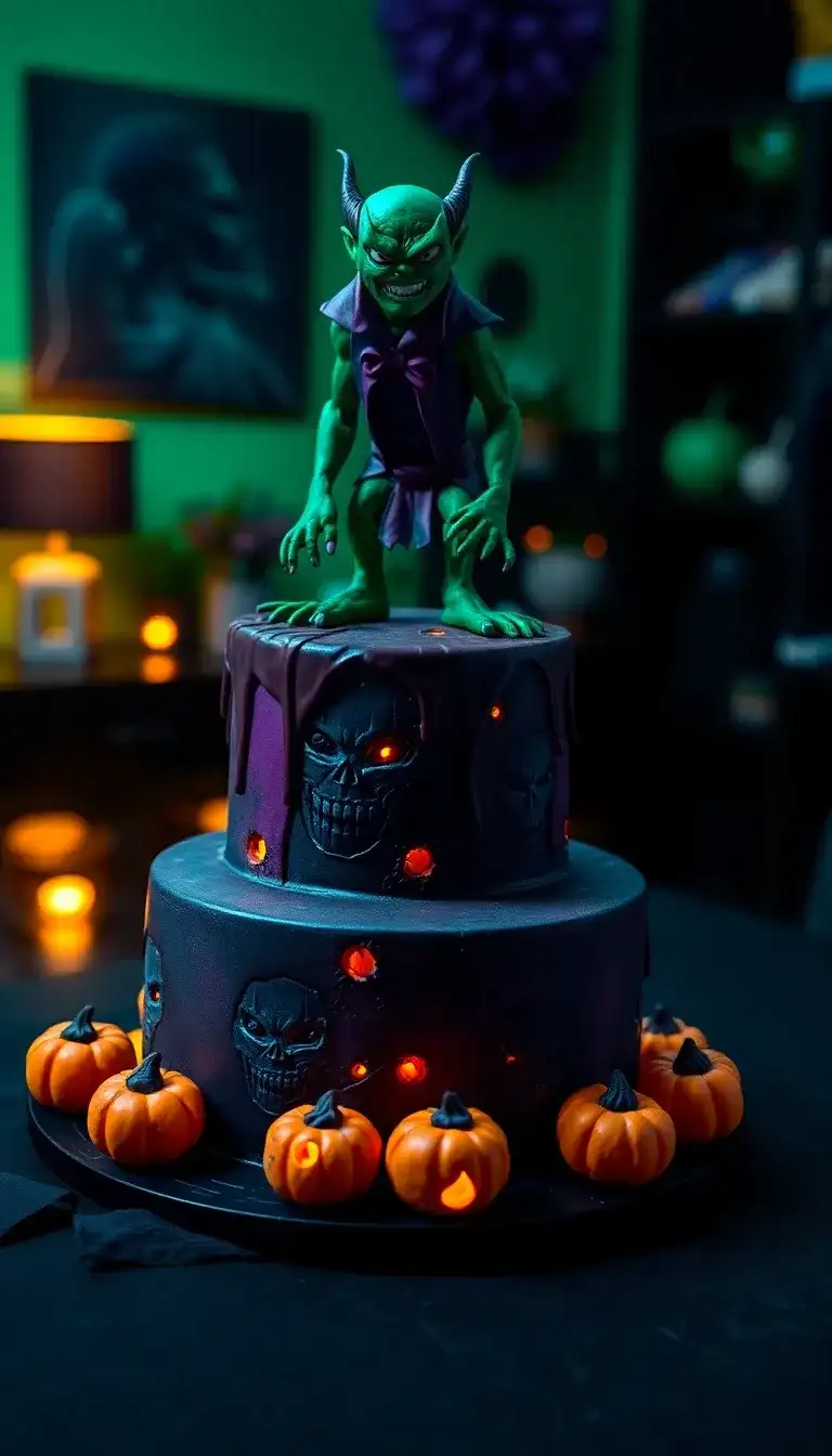 Green Goblin Pumpkin Bomb Cake1.webp