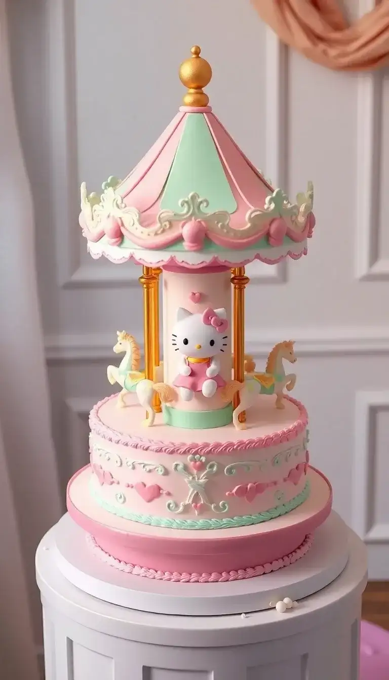Hello Kitty Carousel Cake1.webp