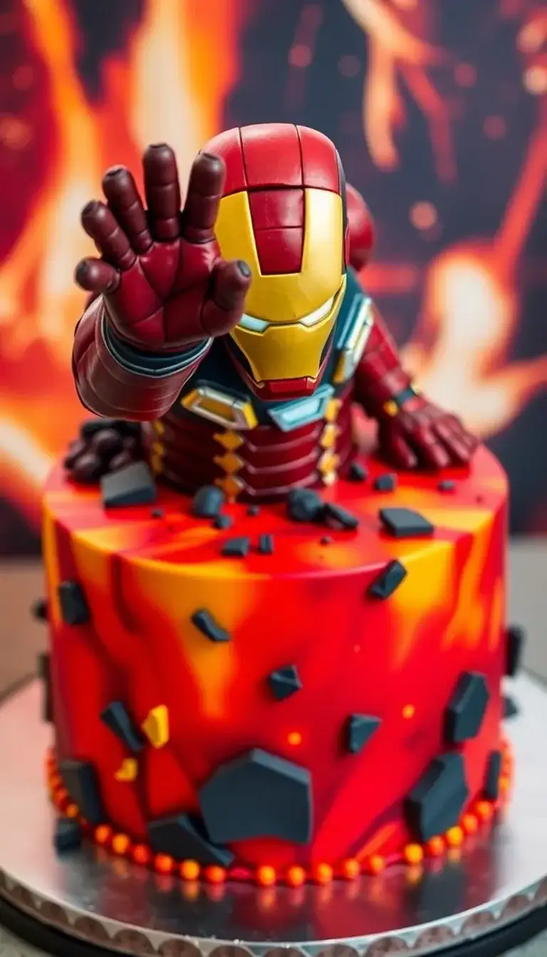 Iron Man Action Scene Cake2.webp