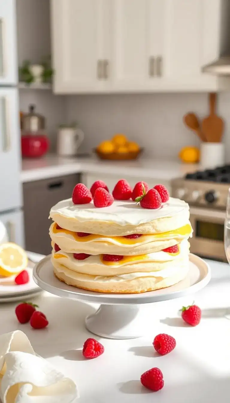 lemon curd and raspberry chiffon cake