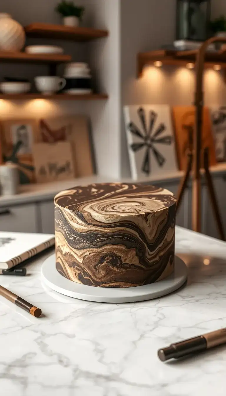 marble finish velvet cake