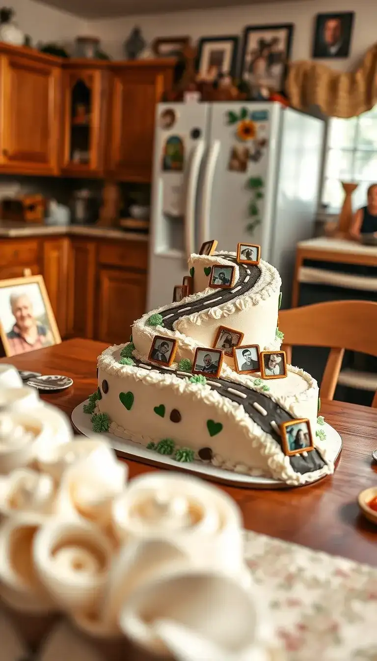 memory lane photo cake