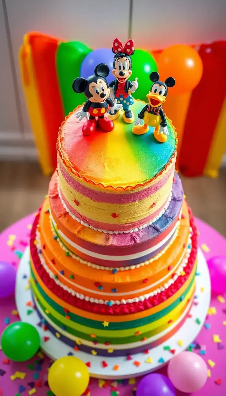 Mickey and Friends Rainbow Cake1.webp