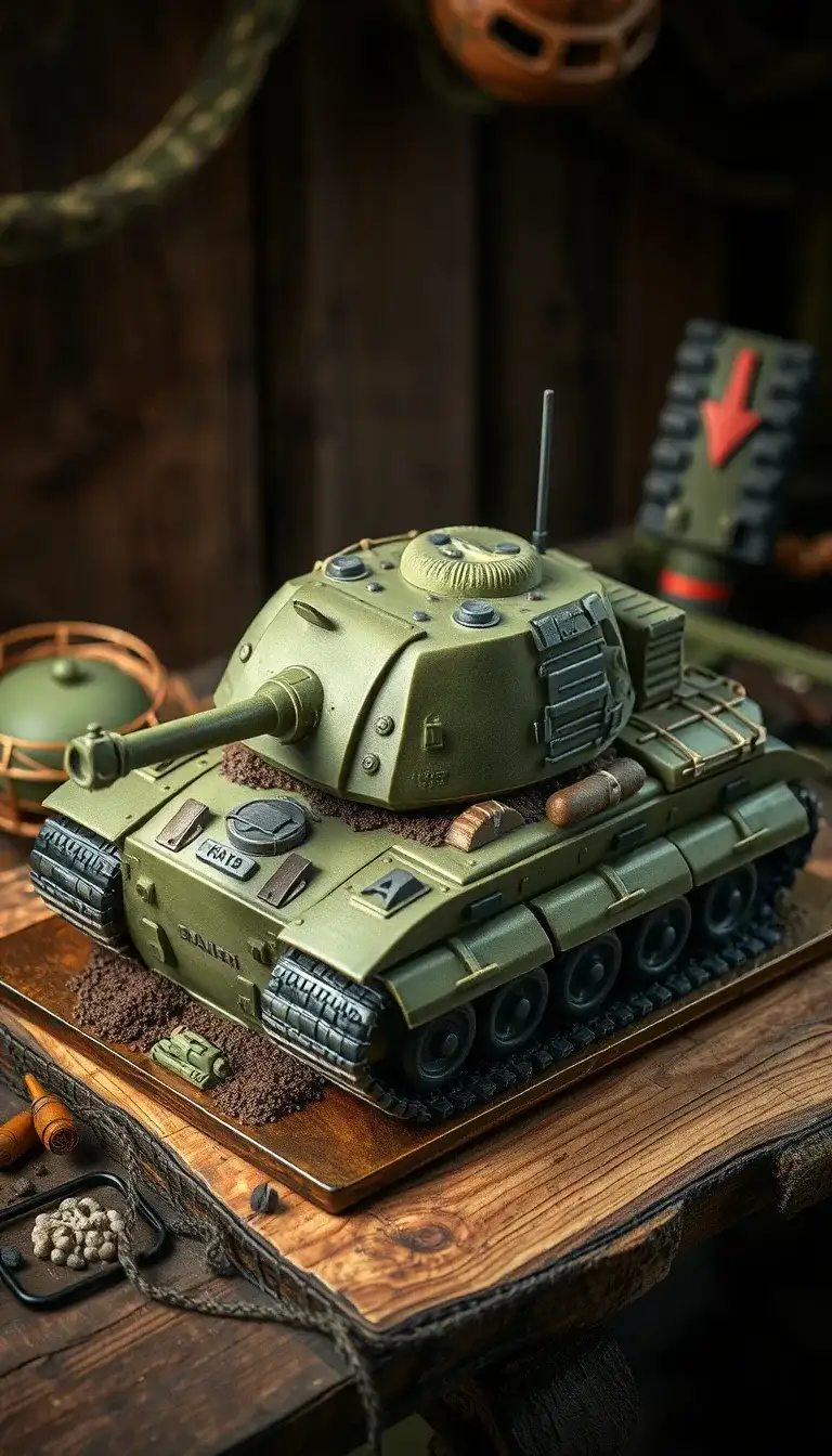 military tank cake