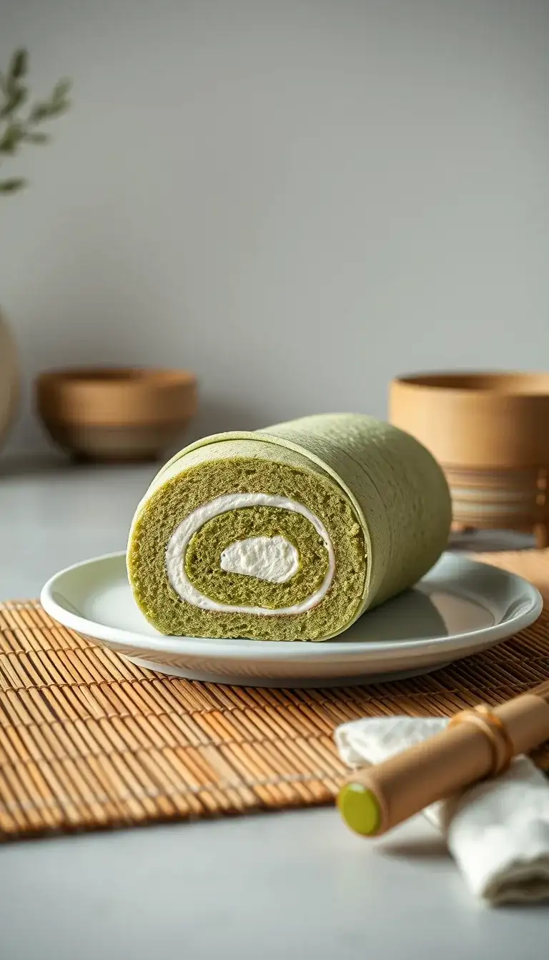 minimalistic matcha roll