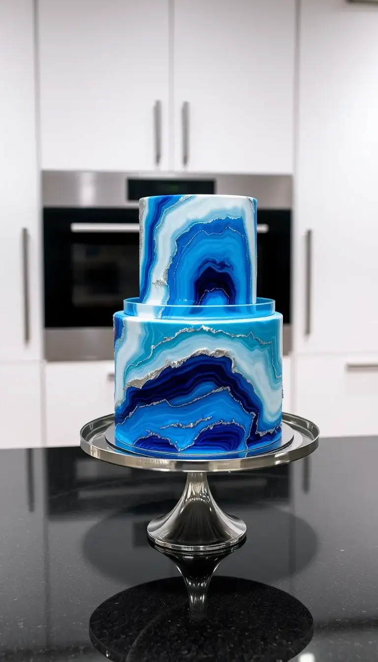 modern geode cake