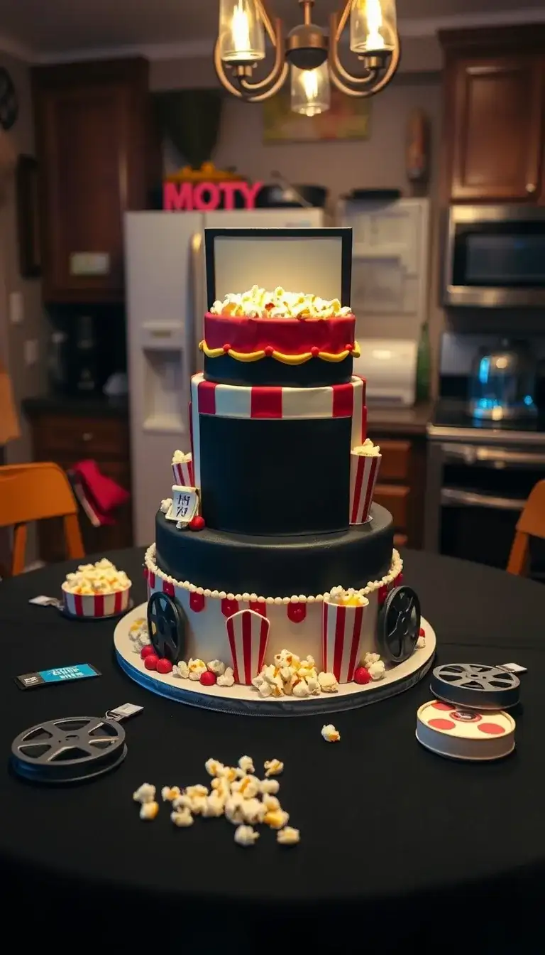 movie night theme cake