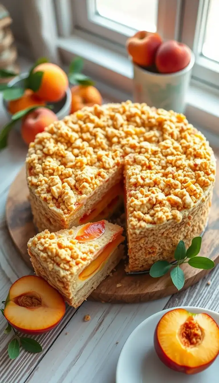 nectarine peach crumble cake
