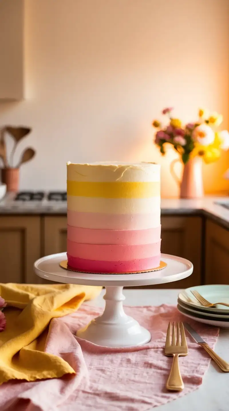 ombre buttercream cake