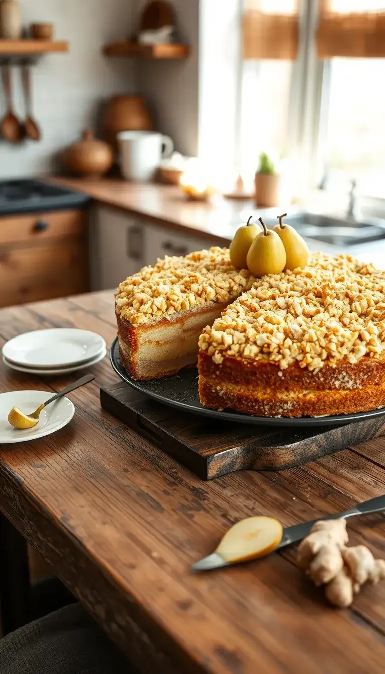 pear and ginger crunch cake