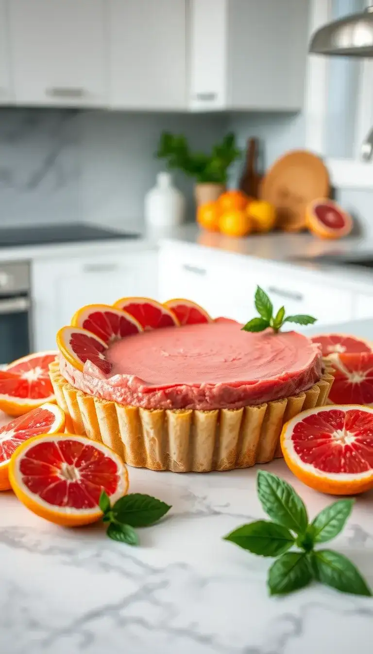 pink grapefruit tart cake