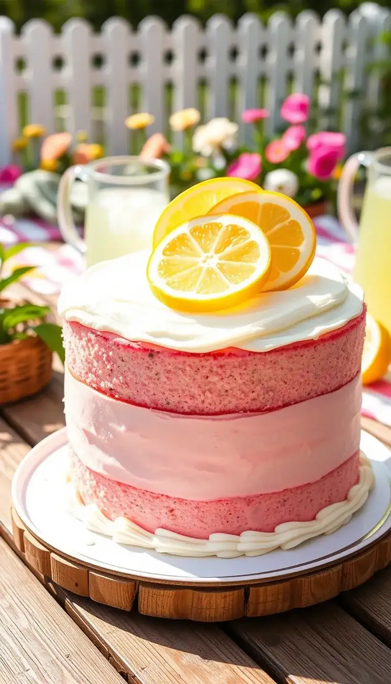 pink lemonade layer cake