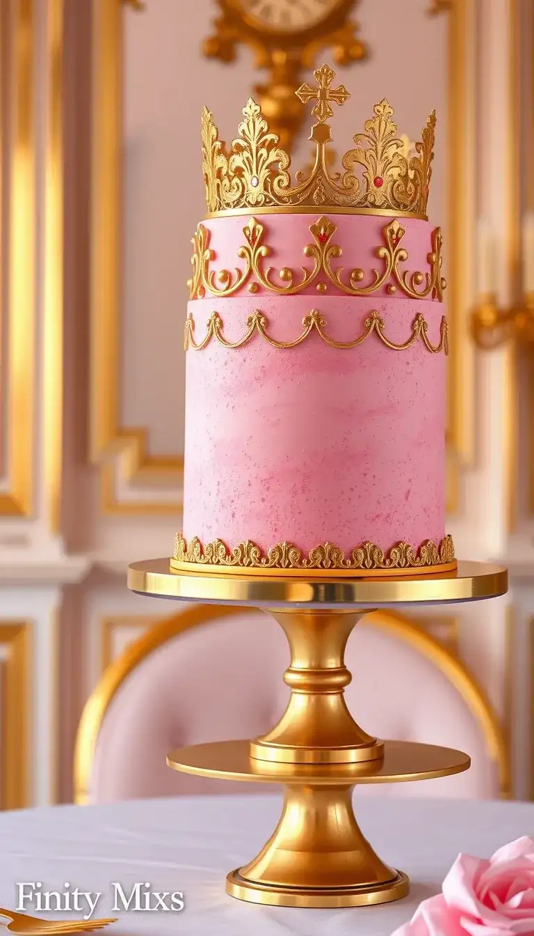 pink velvet crown cake