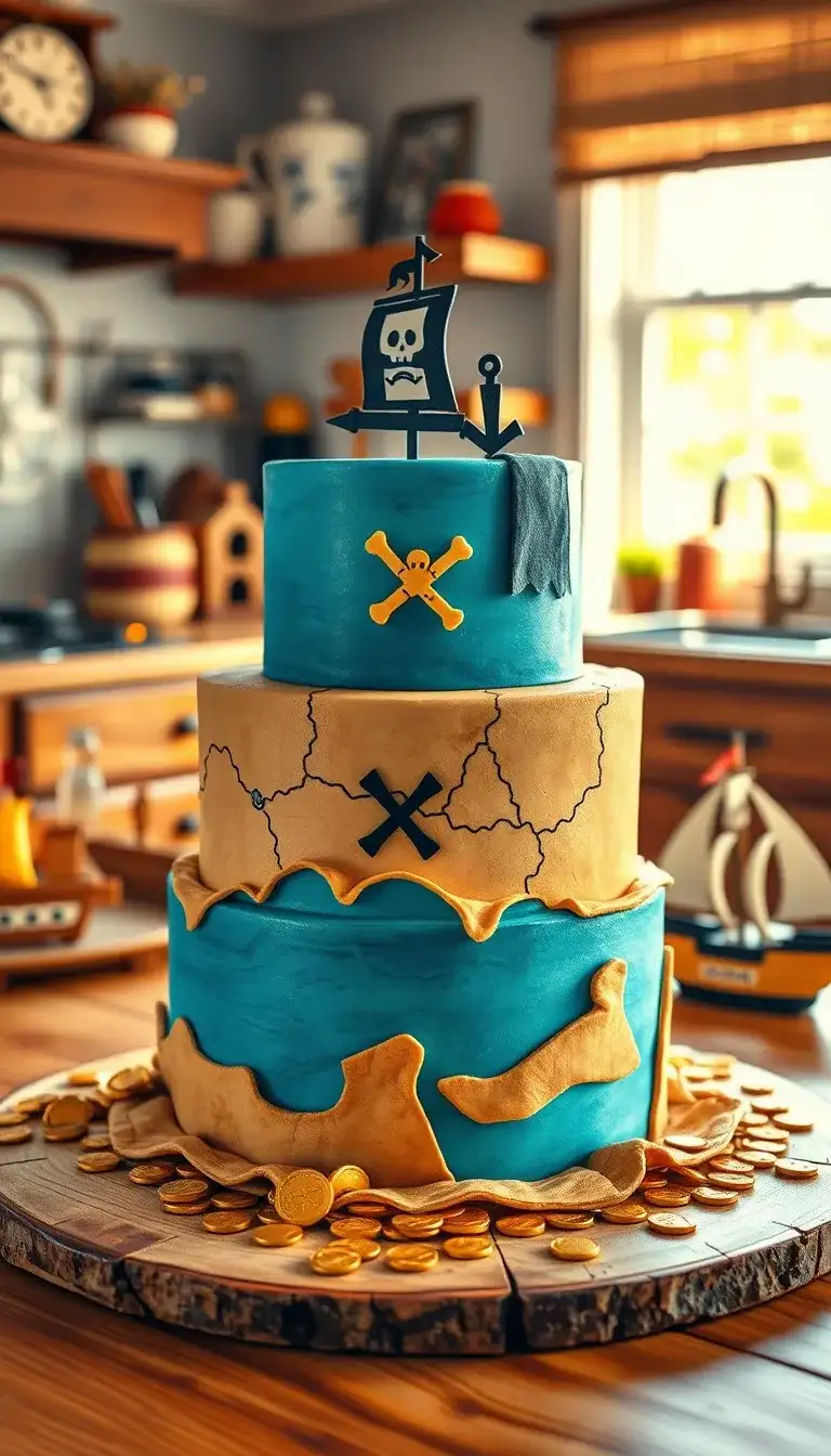 pirate treasure map cake