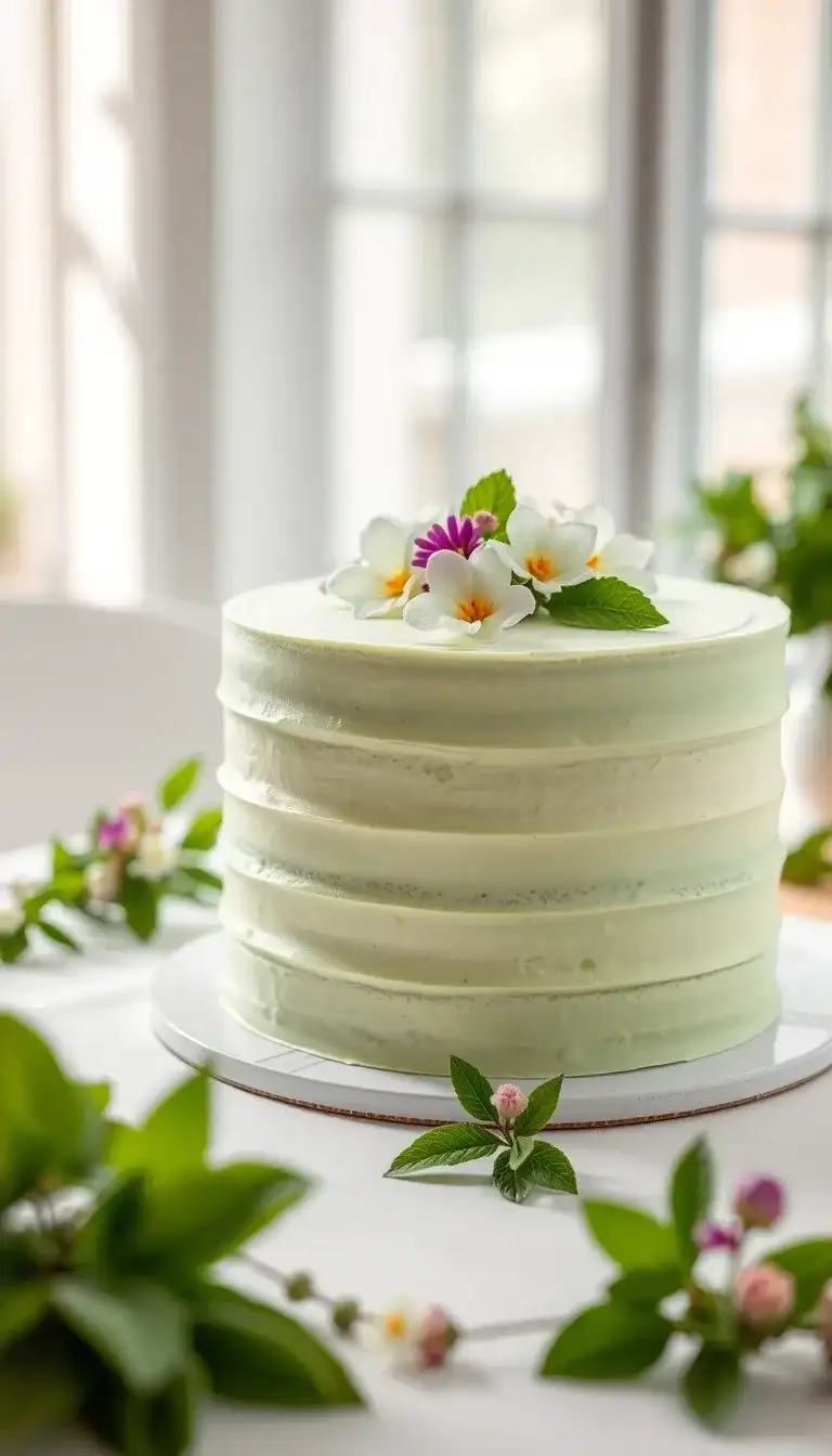 pistachio mint garden cake