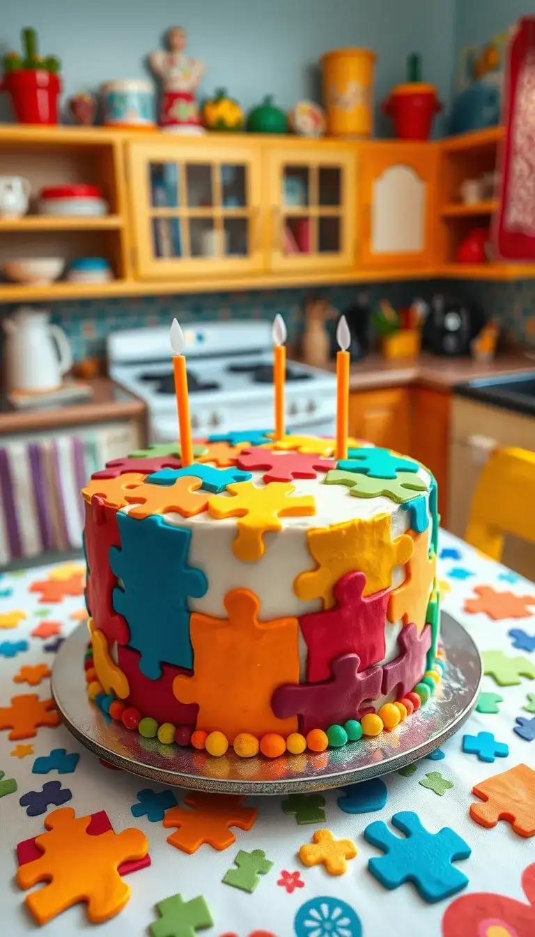 puzzle piece cake