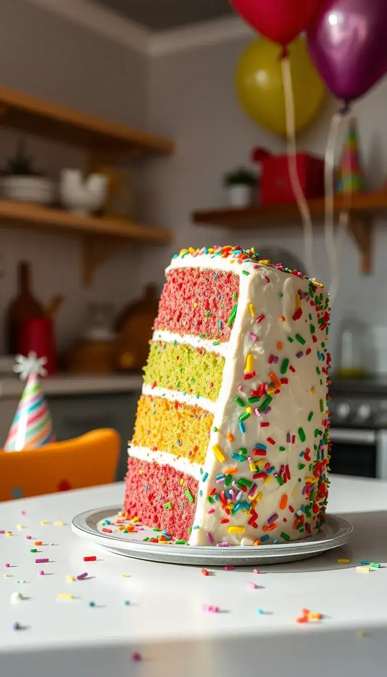 rainbow confetti cake