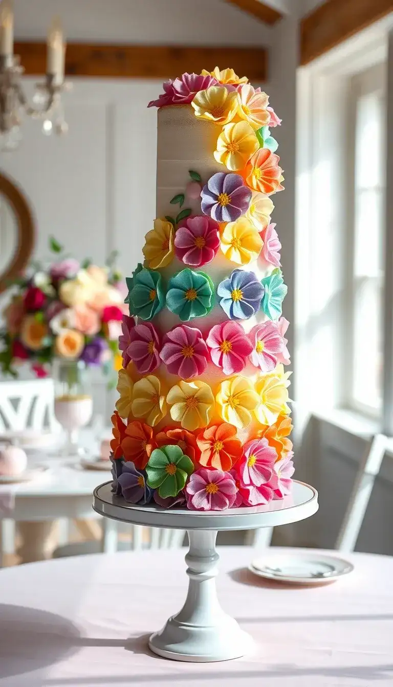 rainbow flower cake