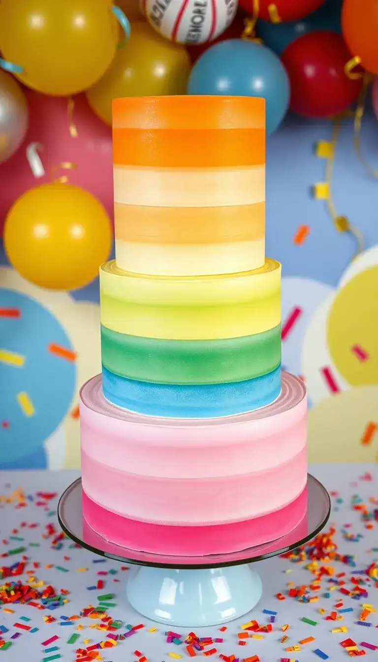 rainbow gradient cake