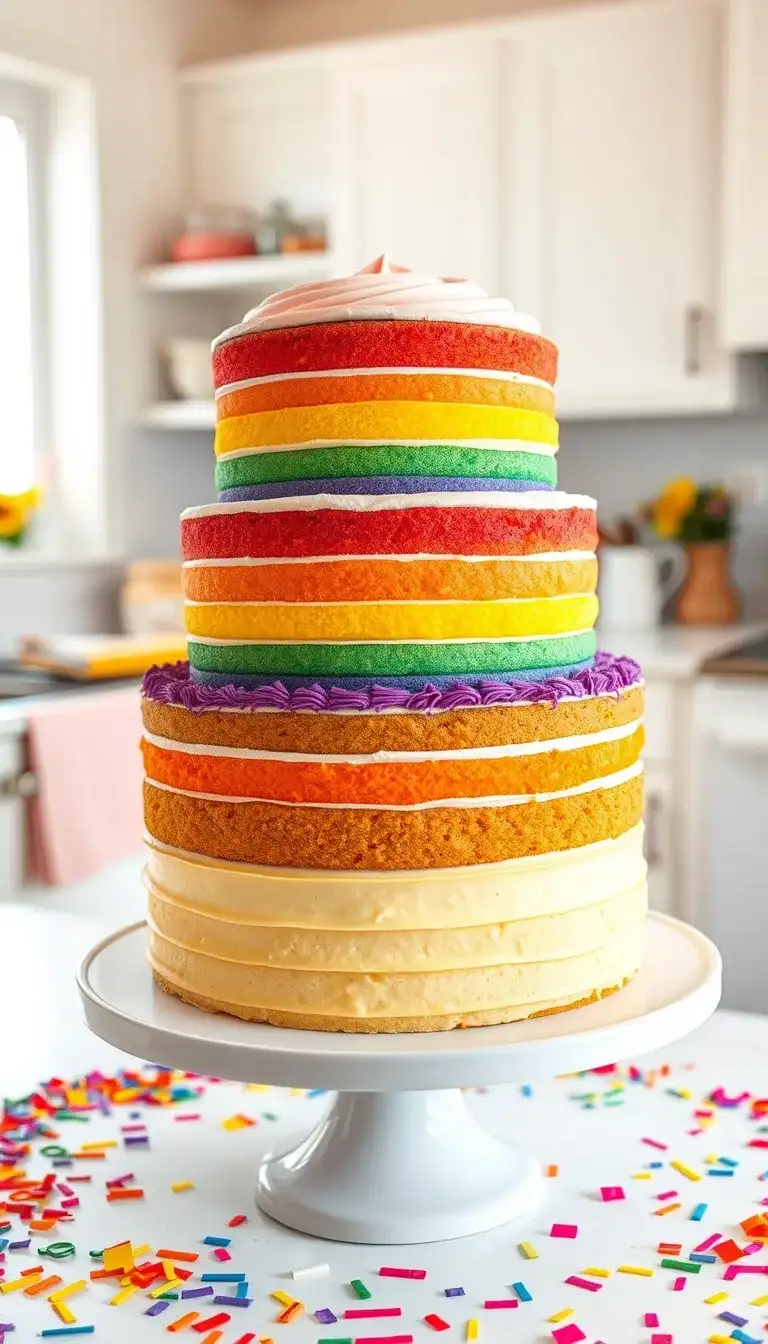 rainbow layer cake