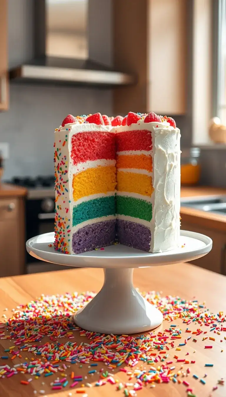 rainbow layer cake