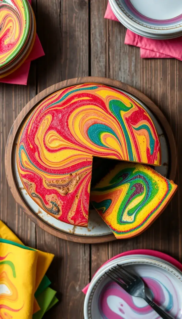 rainbow marble cake