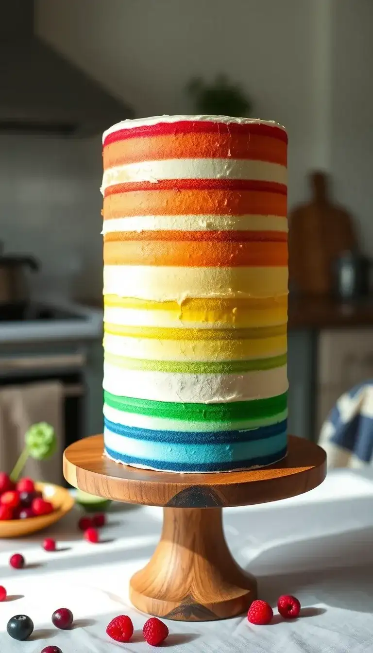 rainbow naked cake