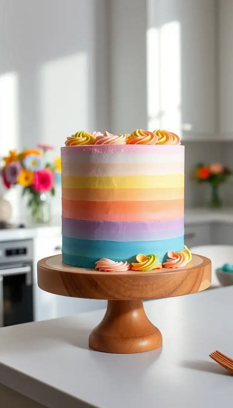 rainbow ombre cake
