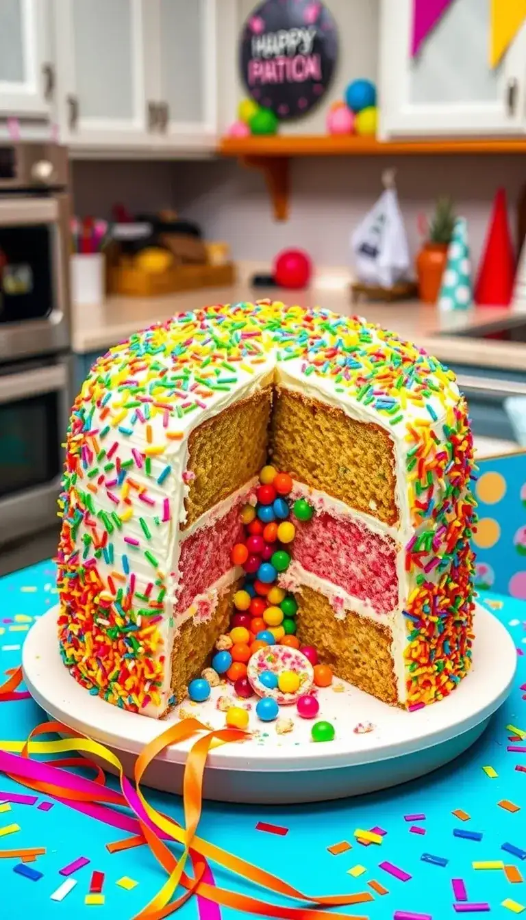 rainbow pinata cake