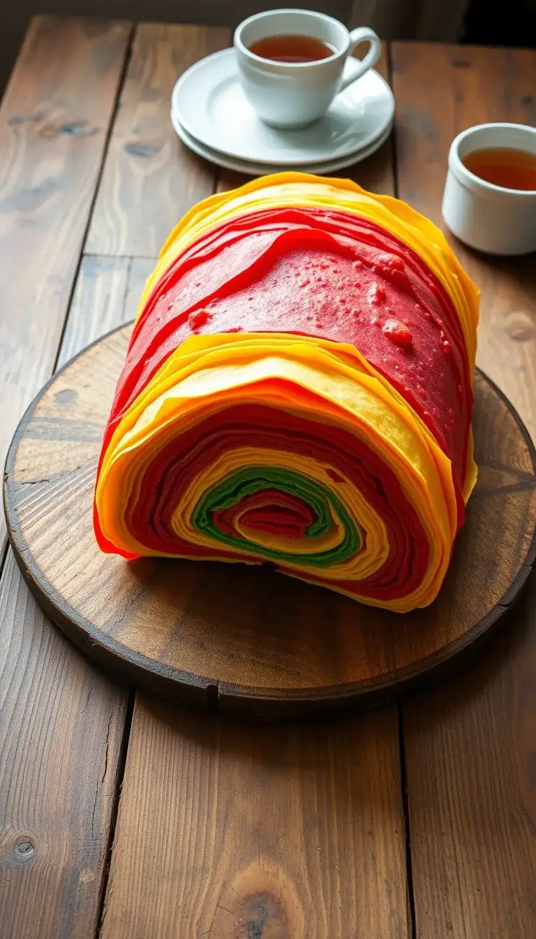 rainbow sausage roll cake