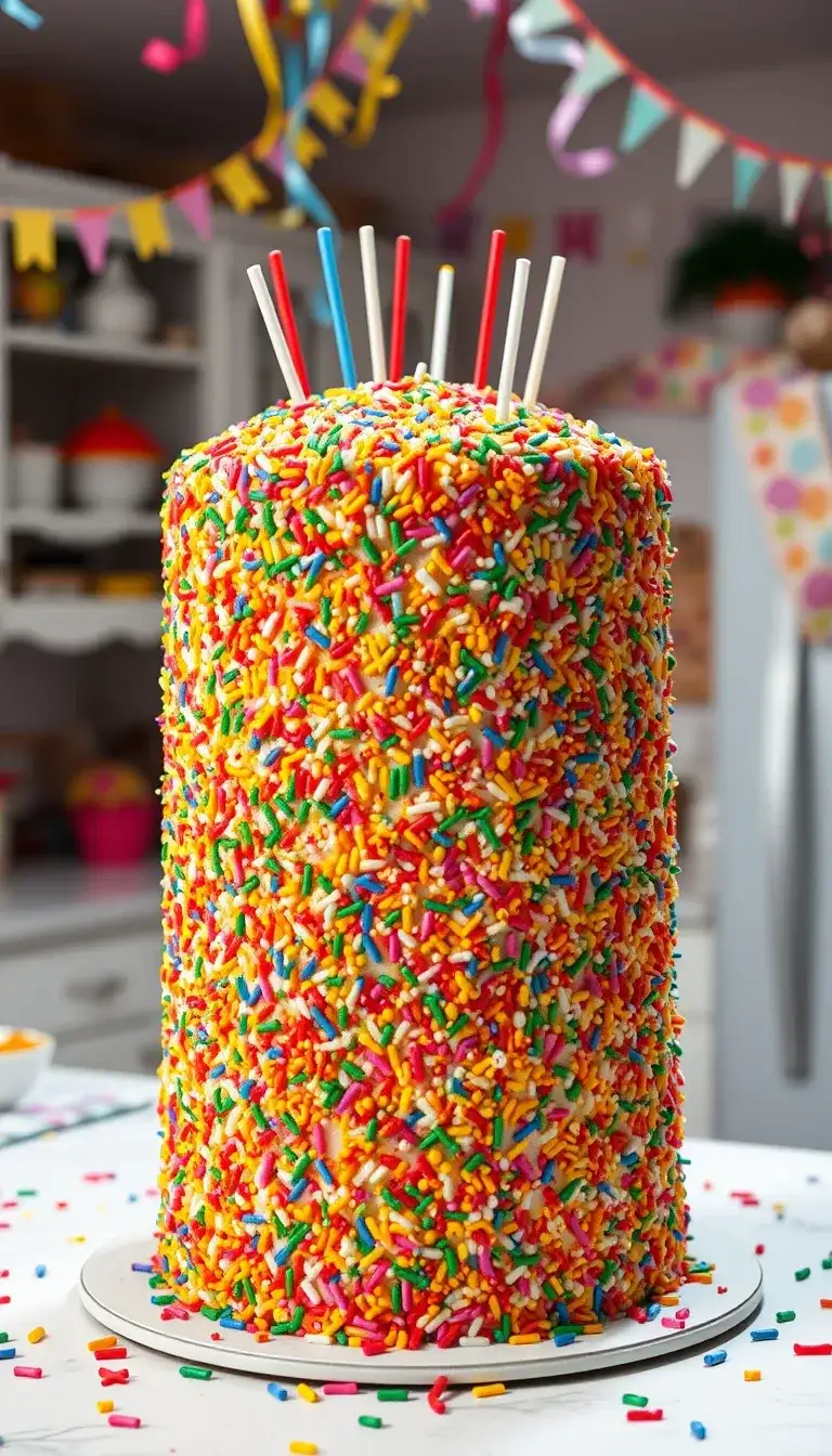 rainbow sprinkle cake