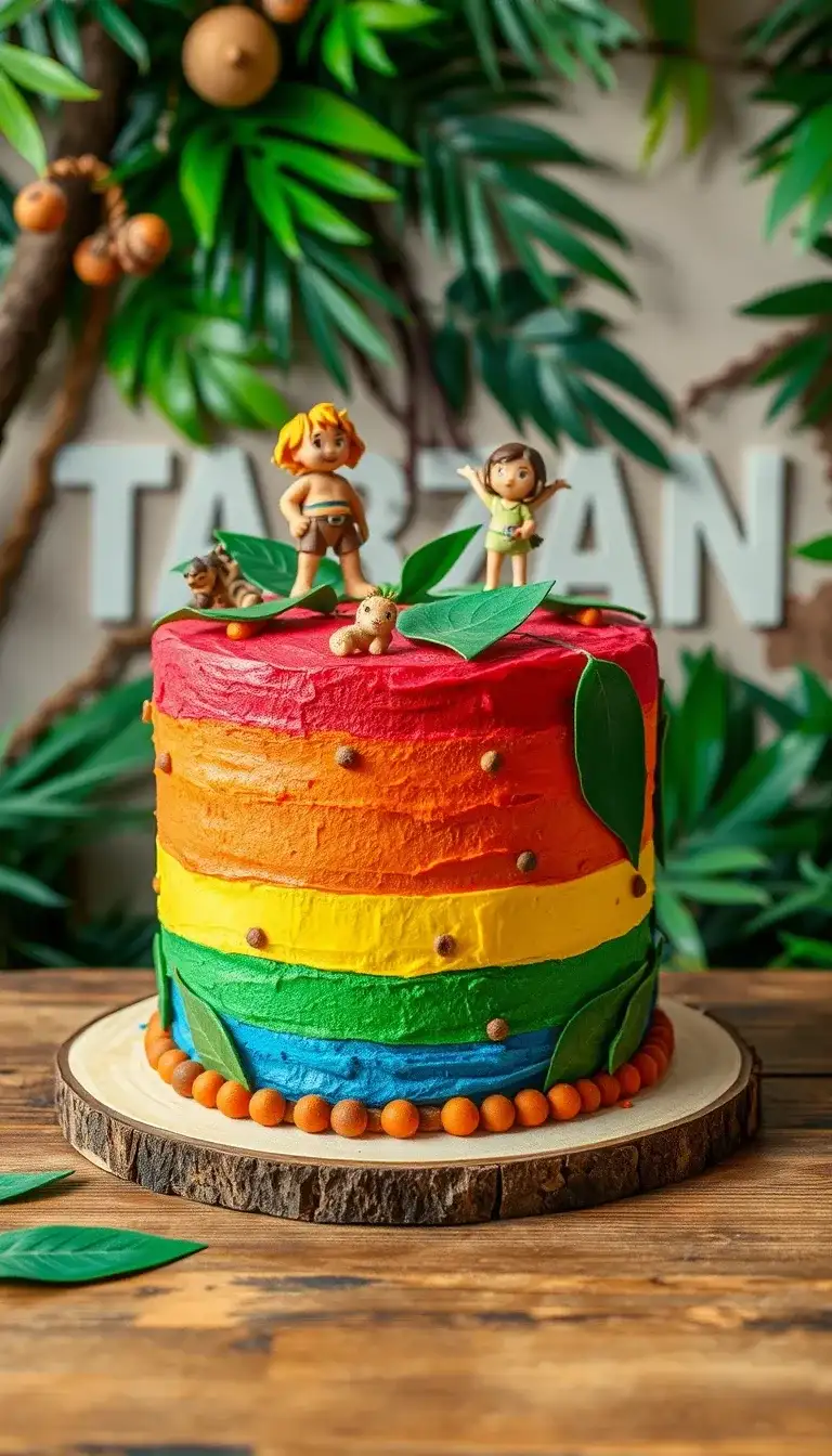 rainbow tarzan cake