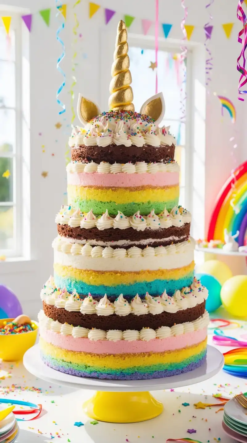 rainbow unicorn cake