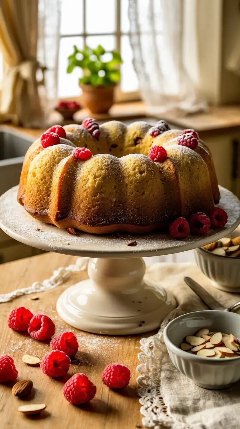 Raspberry Almond Bundt Cake