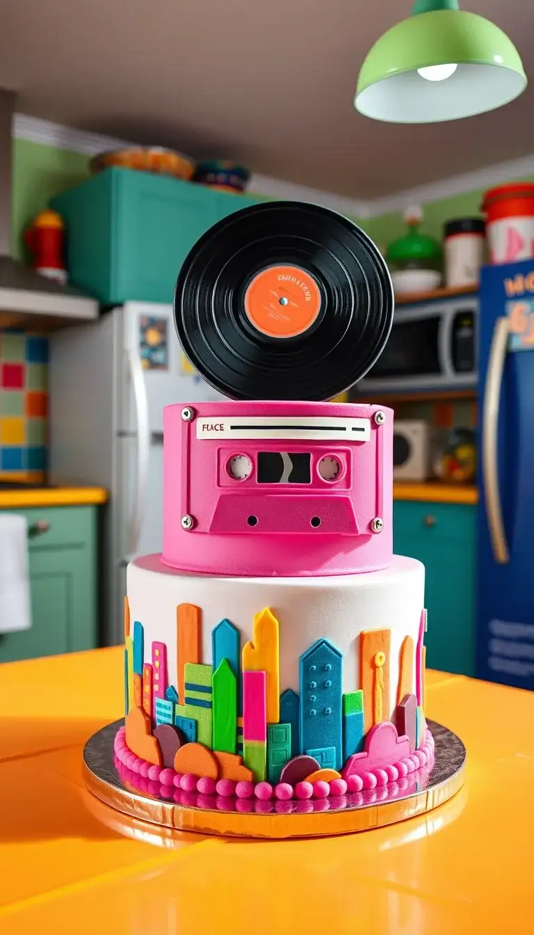 retro 80s inspired cake