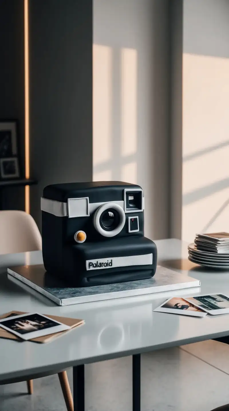 retro polaroid cake