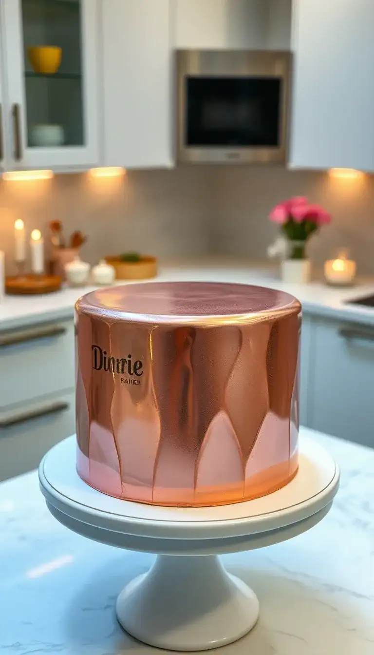rose gold mirror glaze cake