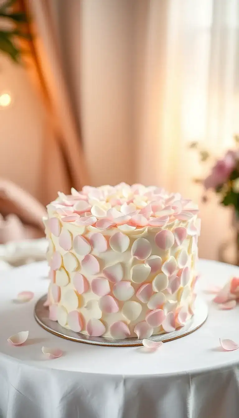 soft pastel petals cake