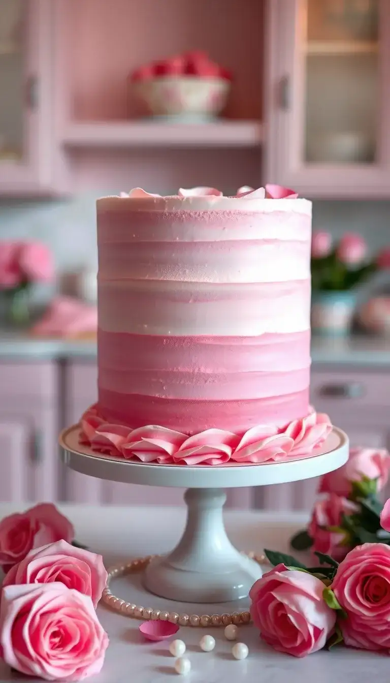 soft pink ombre cake